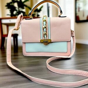 Aldo-AnnieBrook Flap Satchel/Crossbody bag. Detachable Scarf & Long Strap. EUC